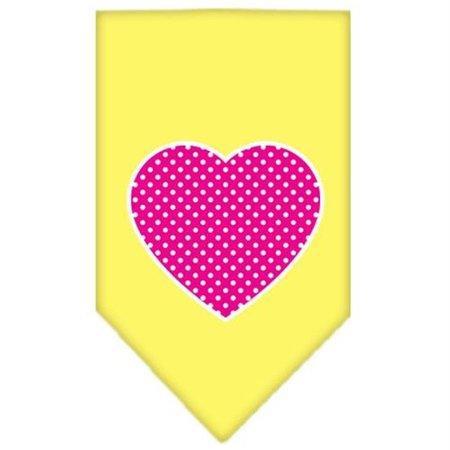 UNCONDITIONAL LOVE Pink Swiss Dot Heart Screen Print Bandana Yellow Small UN851574
